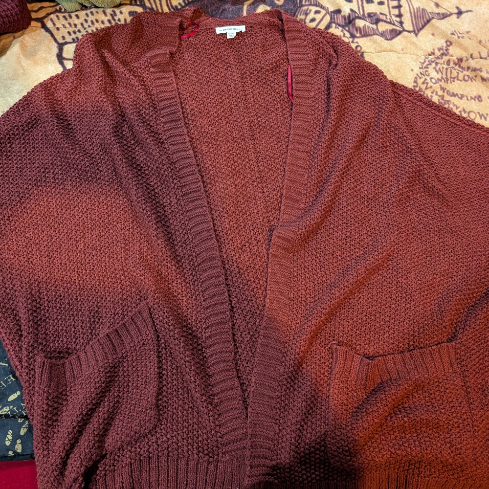 Cozy Brown Open-Front Cardigan Sweater